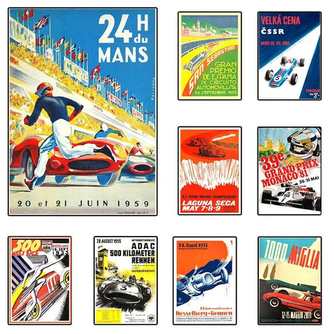 vintage racing posters - Vintage shop