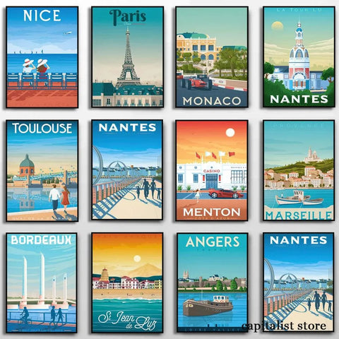 vintage french travel posters - Vintage shop